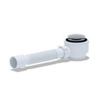 E 415CLG Сифон АНИ для душевого поддона 1 1/2"*50 с гибкой трубой 375*40/50 хром, клик-клак (грибок) (под заказ)