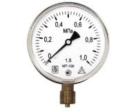 Манометр  1/2"(М20х1,5) 1,0МПа  d-100мм  (вода, газ) радиальный нижн..покл.