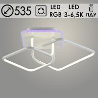 Люстра DK6008/2 WH белый 80W+8W LED RGB 3000-6500K d535 ПДУ диммер,mobile HN22