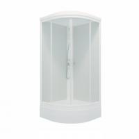 Душ.кабина "Ультра 90*90 В" 1/4 круга,сред.под.,белый