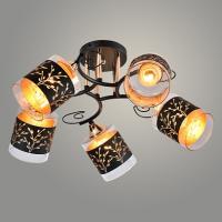 Люстра XA1295/5 BK+FGD черный/золото 5х60W E27 d570 h260, HN21