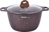 Кастрюля 6 л (кга62а) Granit ultra red стекл.крышка