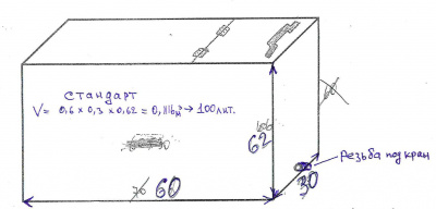 Ёмкость нерж.  1,5 мм AISI 430 V=100л. DYMOX