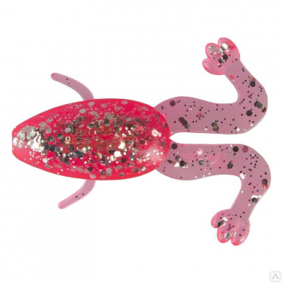 Лягушка съедоб. Helios Crazy Frog 2,36"/6,0 см Silver Sparkles & Pink (HS-22-035)