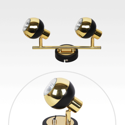 Спот AS-9538-02-7600 gold+black  (7600) 2x50W GU10 ADRL18