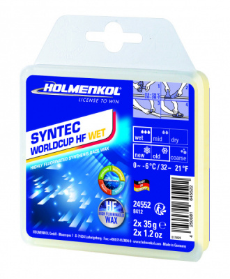 Парафин HF высокофторированный    0/-6 Holmenkol Syntec WorldCup арт.24552 (желтый) 2*35 гр