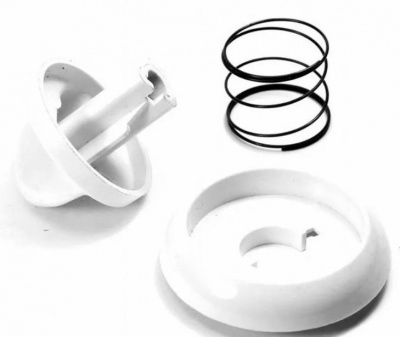 Ручка крана GEFEST 1200,3200 белая  (воротник+ручка+пружина) к.7519