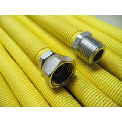 Газовые подводки из гофр трубы в ПВХ желтого цвета HFP(Y) 12A 0,5 м г/ш