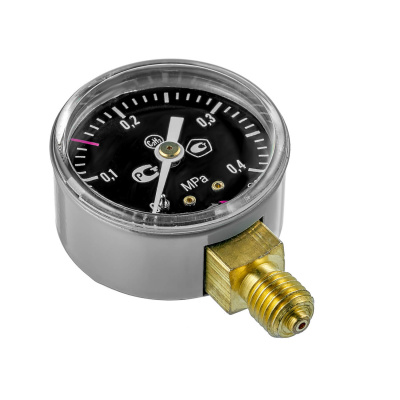 Манометр  1/4"(М12х1,5) 0,4МПа  d- 50мм  (ацетилен) радиальный нижн..покл.