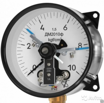Манометр эл.контактный 1/2"(М20х1,5) 0,1МПа  d-100мм  (вода/газ)